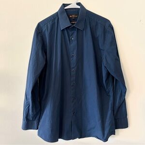 Ben Sherman | Stretch Cotton Button Down Shirt | Navy | Size 16 32-33